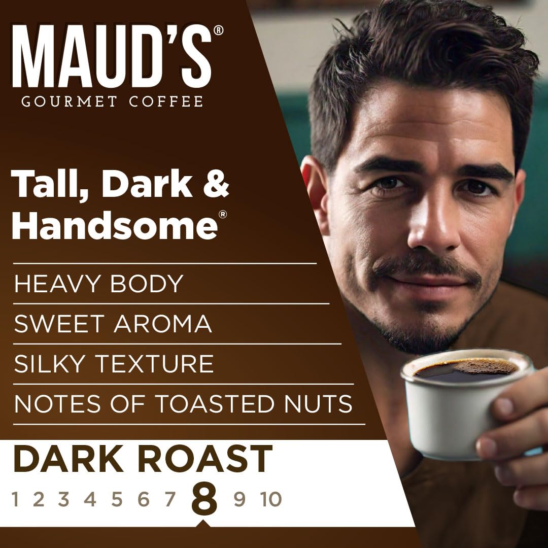 Maud'S Dark Roast Instant Coffee Packets Single Serve, 26 Ct | Tall Dark & Handsome | 100% Arabica Dark Roast Coffee Solar Energ