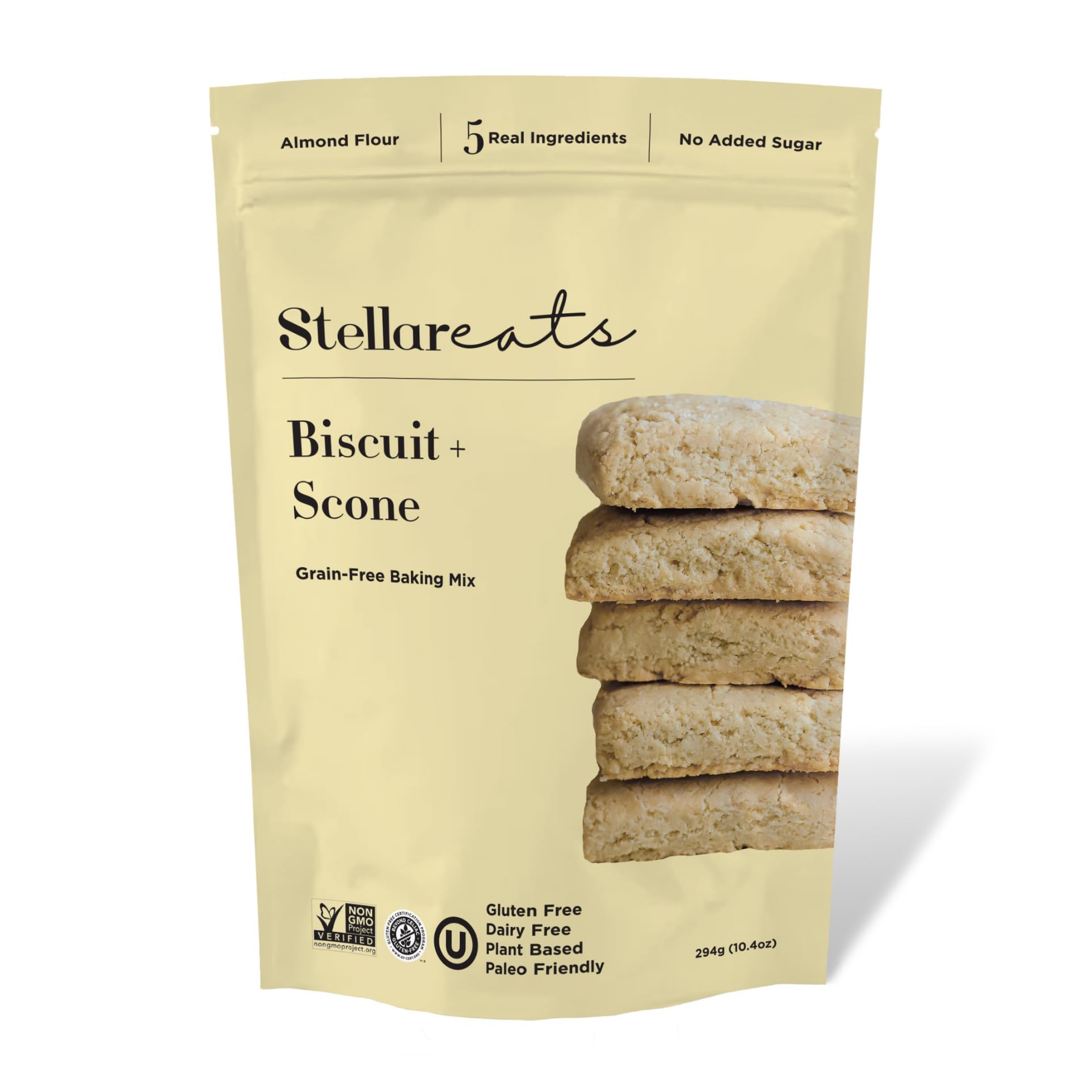 Stellar Eats Grain-Free Biscuit & Scone Baking Mix, Gluten-Free, 10.4 oz, Plant-Based, Almond Flour-Based, Non-GMO, Kosher