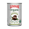 Lindsay Organic Medium Black Ripe Pitted Olives, Pack Of 12, 6Oz Cans