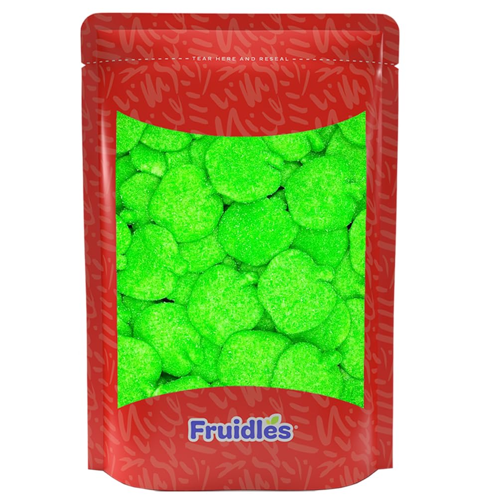 Fruidles Frosted Sour Green Apples Gummi Candy, Delicious Sugar Coated Fruit Flavors Gummies (4.4 Pounds)
