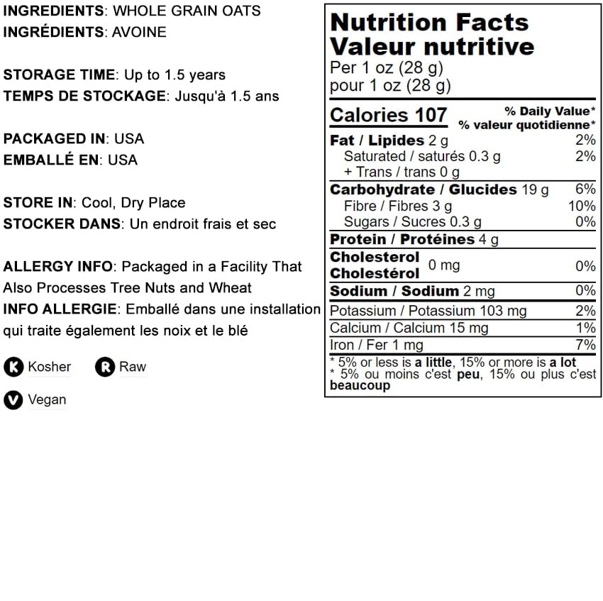 Food To Live Quick Cooking Rolled Oats, 6 Pounds - One Minute Oatmeal, Whole Grain, Instant Meal, Dry Thin Flakes, Uncooked, Raw
