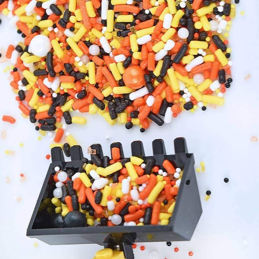 Construction Cake Decorations In Black And Orange Sprinkles - Construction Cake Topper Sprinkles For Cake Decorating, Baking - C