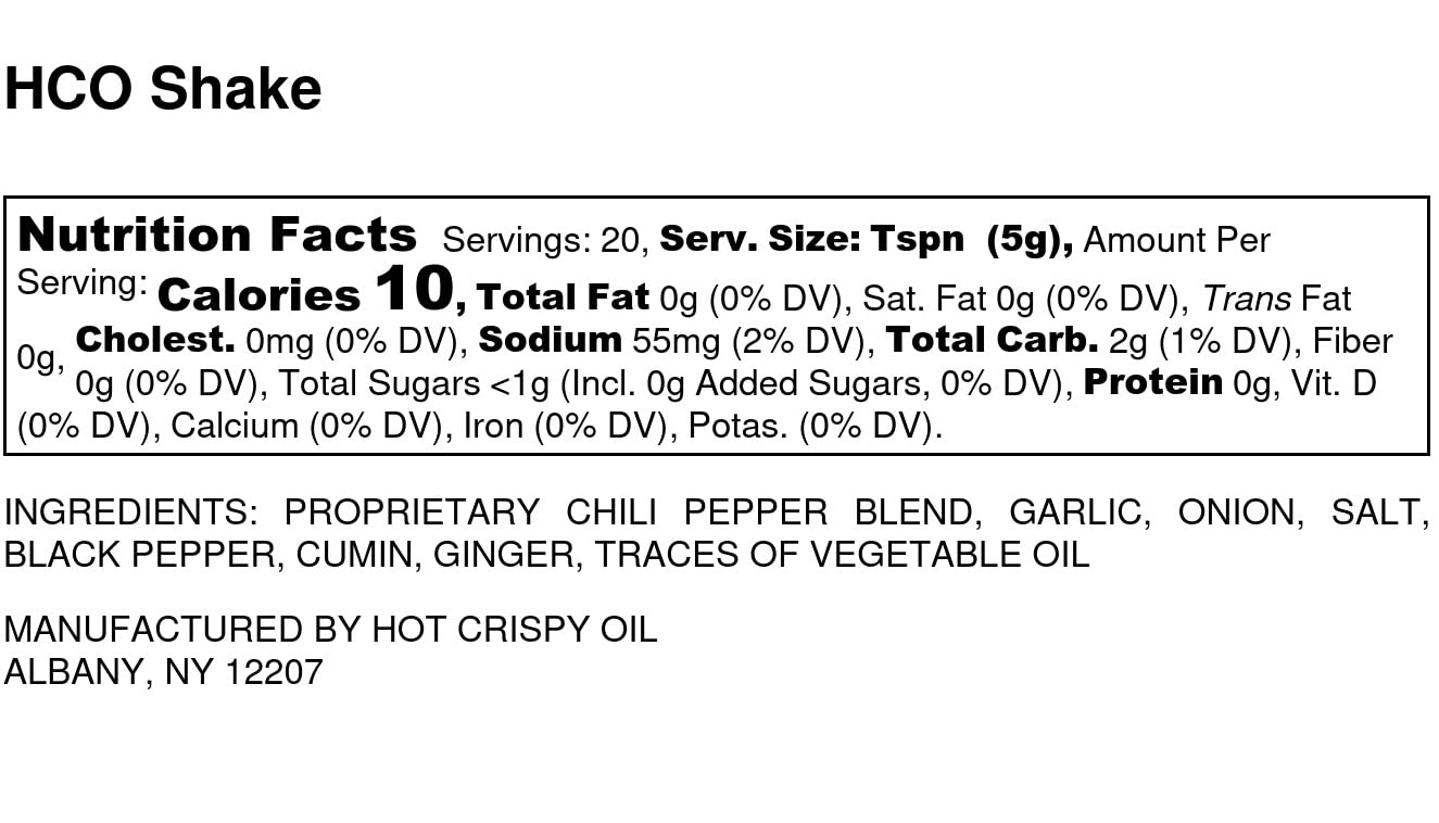 Hco Shake By Hot Crispy Oil | Say Good-Bye To Boring Red Pepper Flakes! An All-Purpose Seasoning Blend Of Crisp Garlic, Onion, C