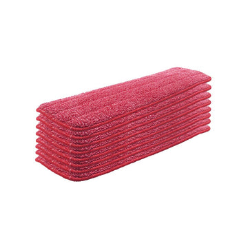 Set Of 8 Microfiber Spray Mop Replacement Heads For Wet/Dry Mops Reusable Replacement Refills Fits For Floor Care System (Red)