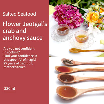 HELLO KFOOD Ggotjeotgal Fermented Korean Seasoning Sauce - Crab & Anchovy, 11.15 fl. oz. - Traditional K-food, No Fishy Smell