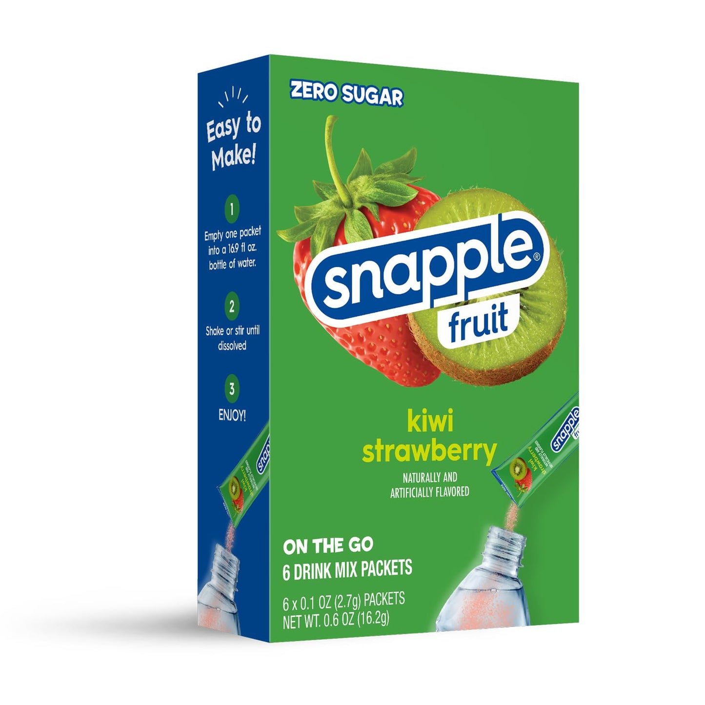 Snapple Kiwi Strawberry Powder Drink Mix - 12 Boxes of 6 Powder Sticks, 72 Sticks Total | Sugar Free | On-the-Go Hydration for R