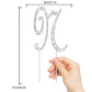 LINGPAR Letter N Cake Topper Rhinestone Crystal Silver for Wedding Anniversary Birthday Party Decoration