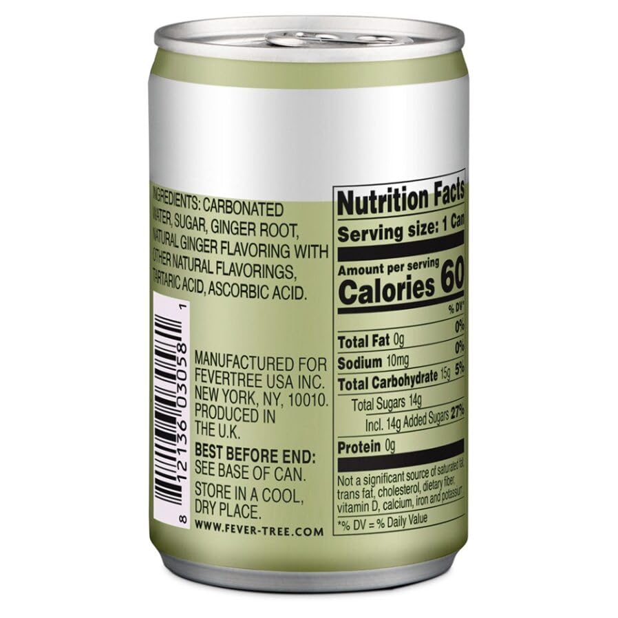 Fever-Tree Ginger malt-inspired - Premium Mixer - Naturally Sourced Ingredients - 5.1 Fl Oz Cans - Pack of 8