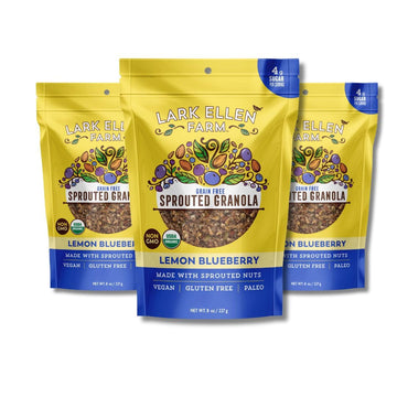 Lark Ellen Farm Grain Free Granola Organic, Raw Sprouted Certified Organic Low Sugar Vegan Granola Clusters, Paleo Granola, Crun