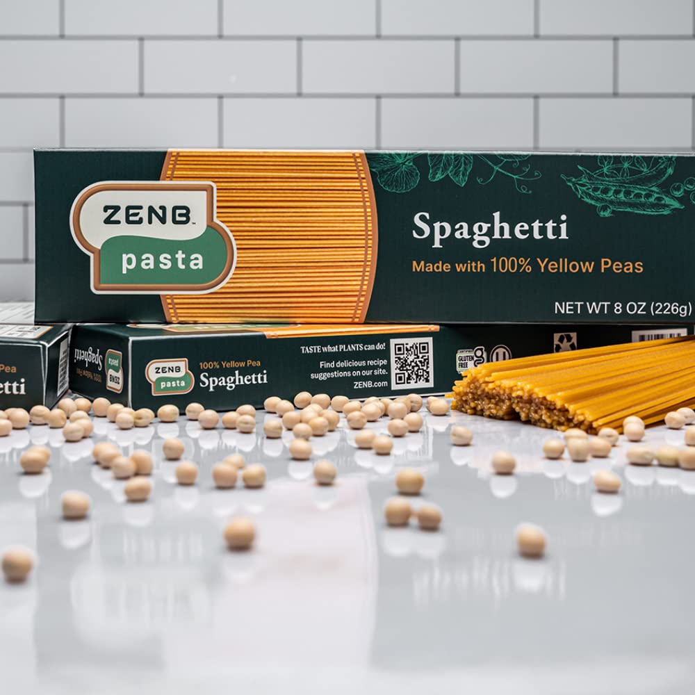 ZENB Plant Based Spaghetti - Made From 100% Yellow Peas, Gluten Free Pasta, Non-GMO, Vegan, Certified Kosher, 17g of Protein & 1