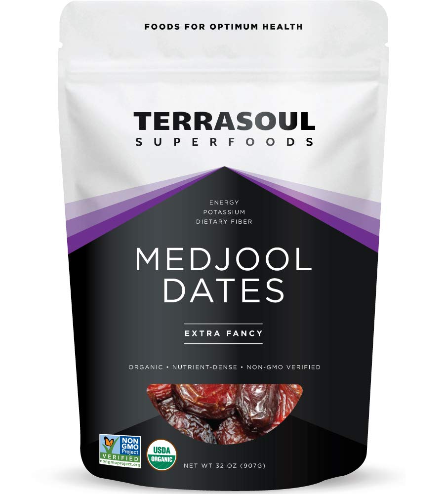 Terrasoul Superfoods Organic Medjool Dates  2 Lbs - Soft Chewy Texture | Sweet Caramel Flavor | Farm Fresh