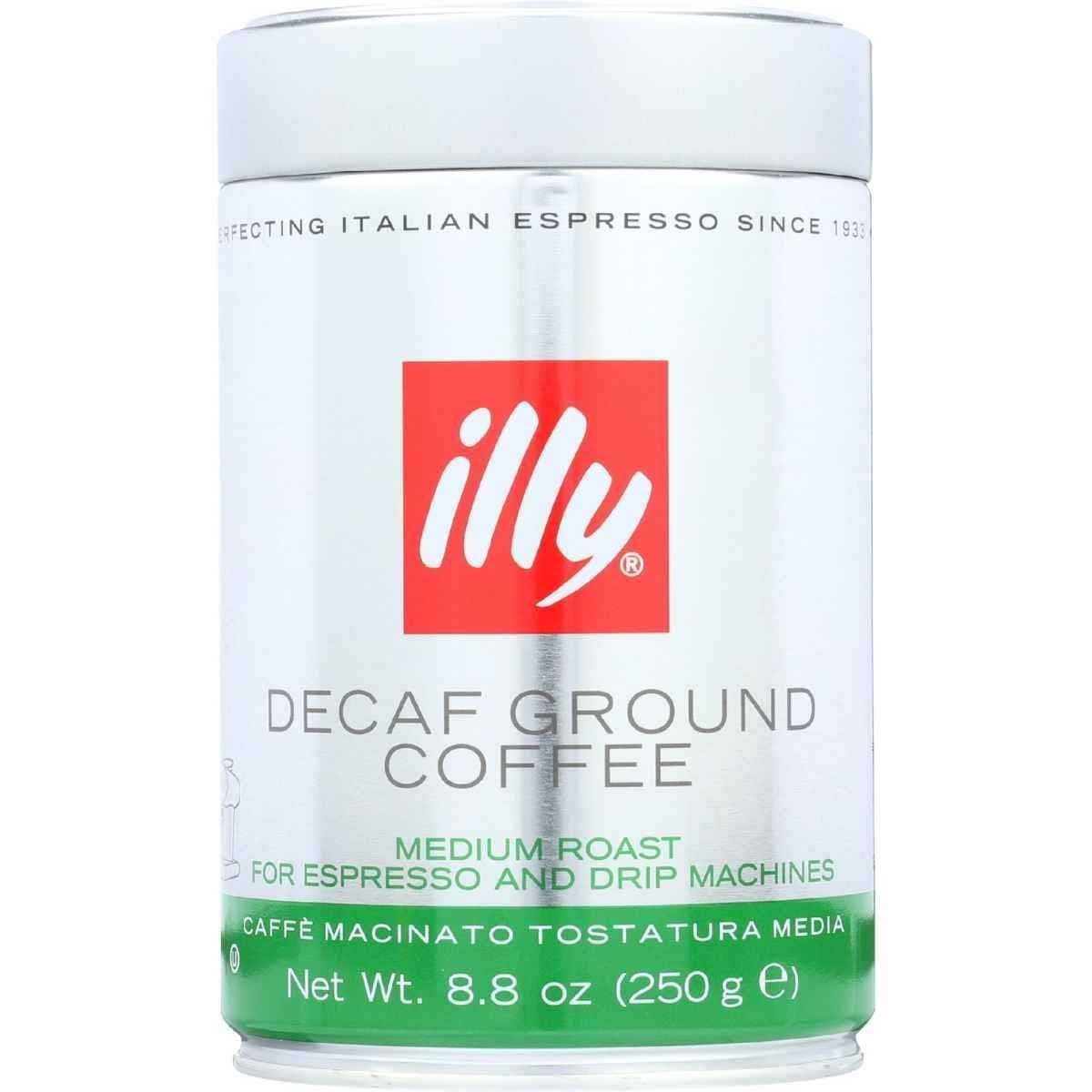 Illy Espresso Ground Decaffeinated Coffee, 8.8Oz