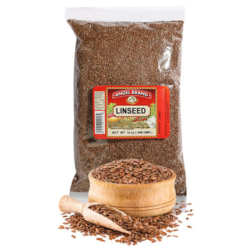 "Angel Brand Linseed Flax Seeds 16 Oz Pouch - Nutritional Powerhouse Of Flaxseed Spice - Perfect For Smoothie, Yogurt, Oatmeal & Salads"