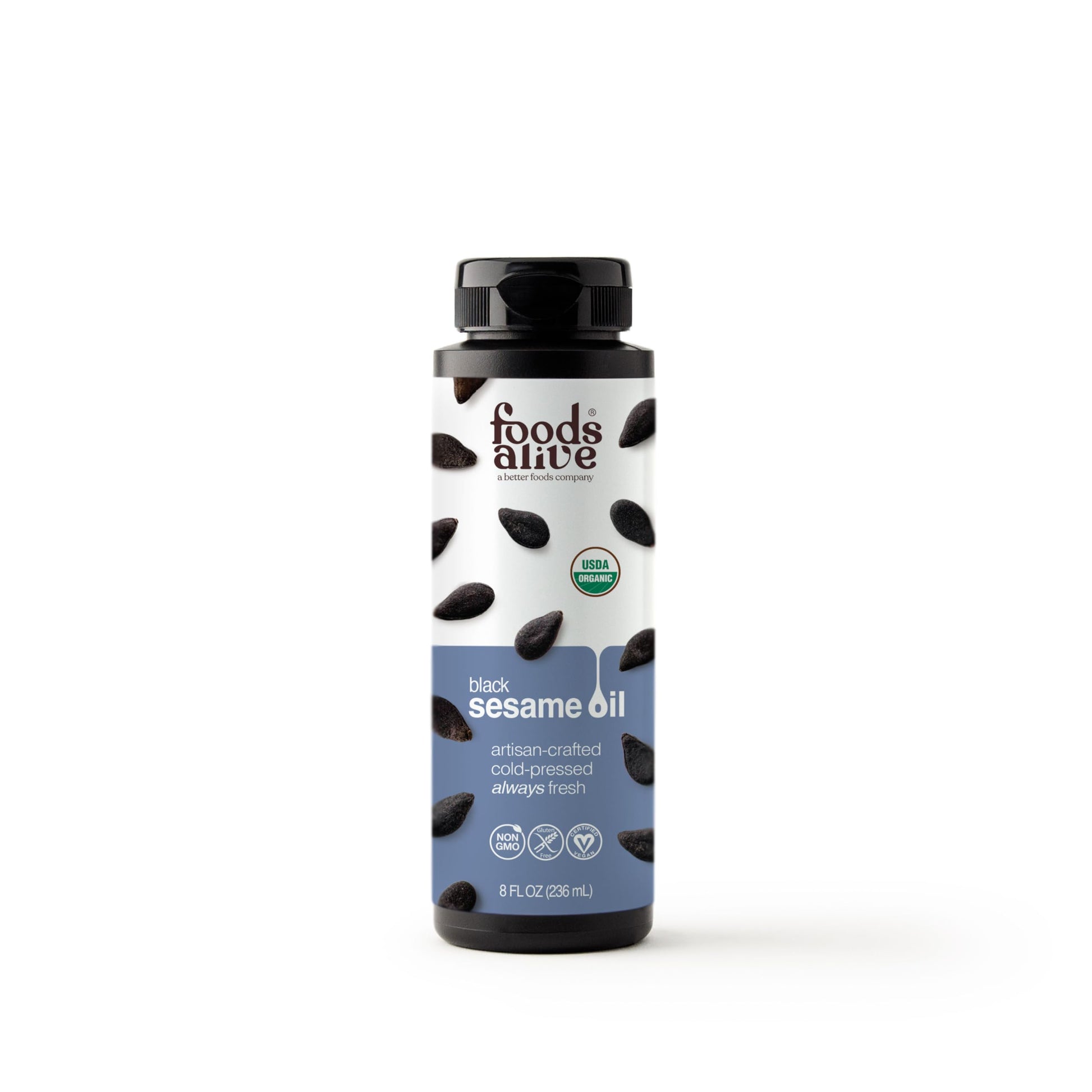 Foods Alive  Organic Cold-Pressed Black Sesame Seed Oil  8 oz