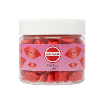Mystic Sprinkles Valentine'S Day Themed Candy Shapes Sprinkles (Red Lips, 2Oz Jar)