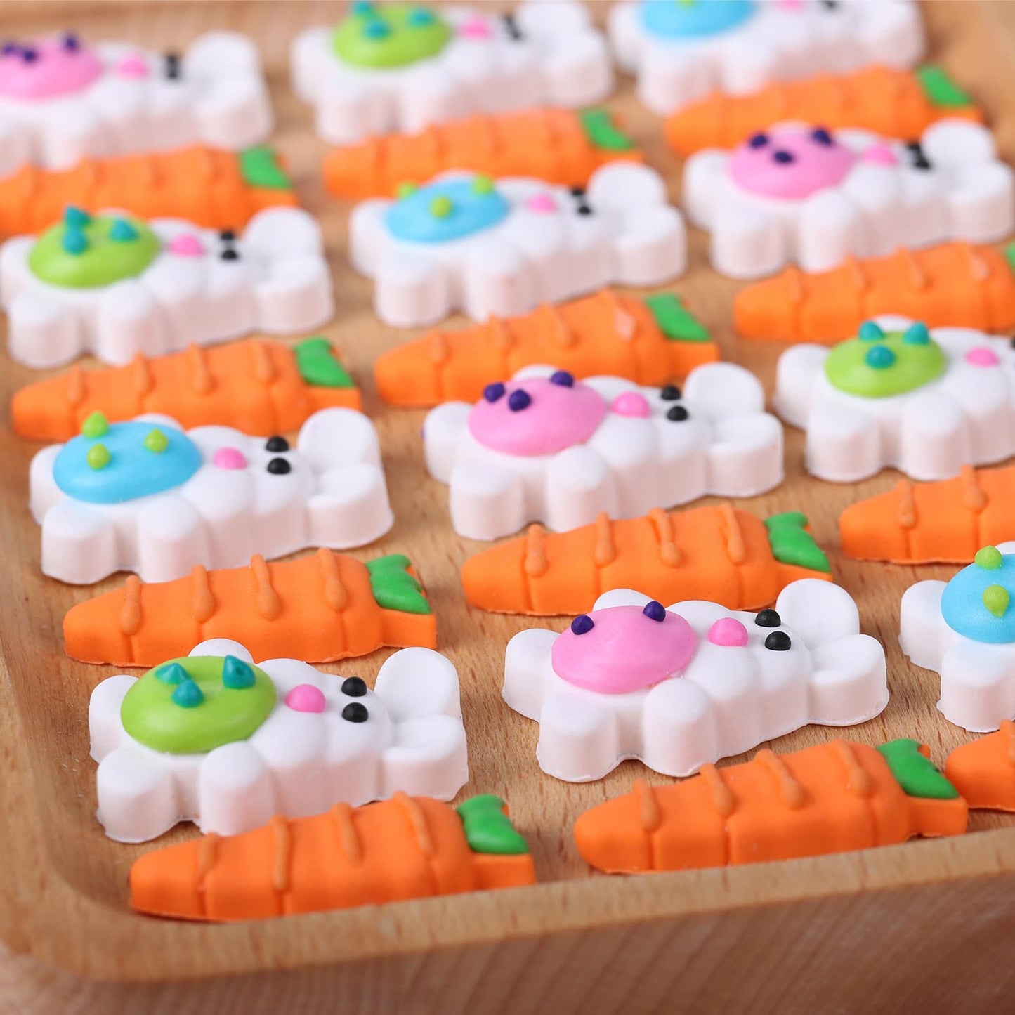 Easter Icing Decoration For Cupcake Decorating, Edible Carrot Cupcake Toppers, Easter Egg, Edible Bunny Icing Decorations For Ma