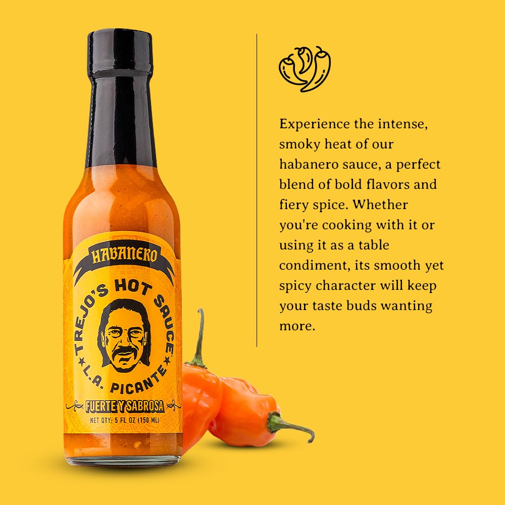 Trejo'S Habanero Hot Sauce | Bold & Smoky With Sweet Carrot, Onion & Garlic | Handcrafted In Usa | Vegetarian & Non-Gmo | Perfec