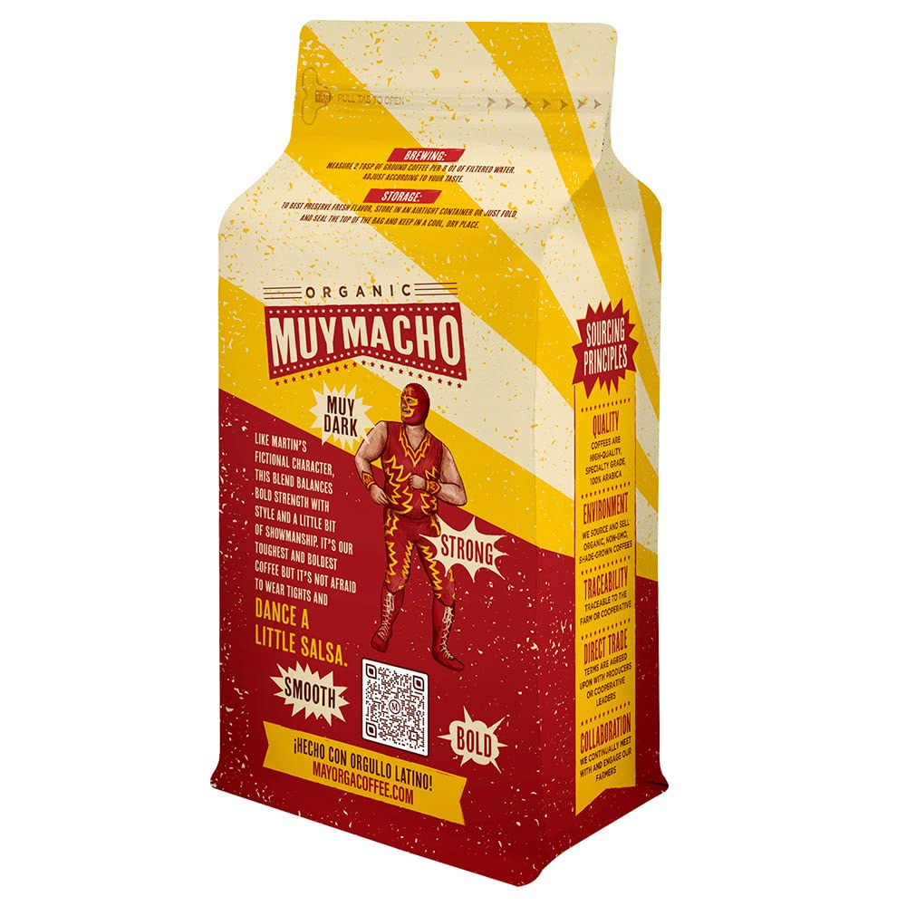 Mayorga Intense Dark Roast Coffee, 5 lb bag - Muy Macho Blend, the Worlds Strongest Organic Coffee - 100% Arabica Whole Coffee