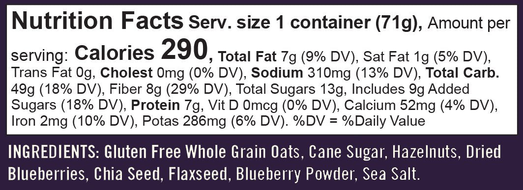 Bob'S Red Mill Gluten Free Oatmeal Cup, Blueberry & Hazelnut (Single)