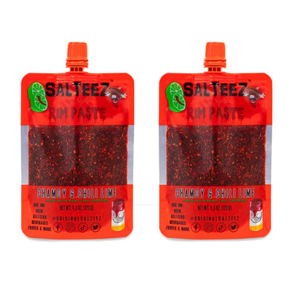Salteez Rim Paste - Chamoy & Chili Lime Rim Paste for your Beers, Seltzers, Drinks, Snacks, and more! (2 Pack)