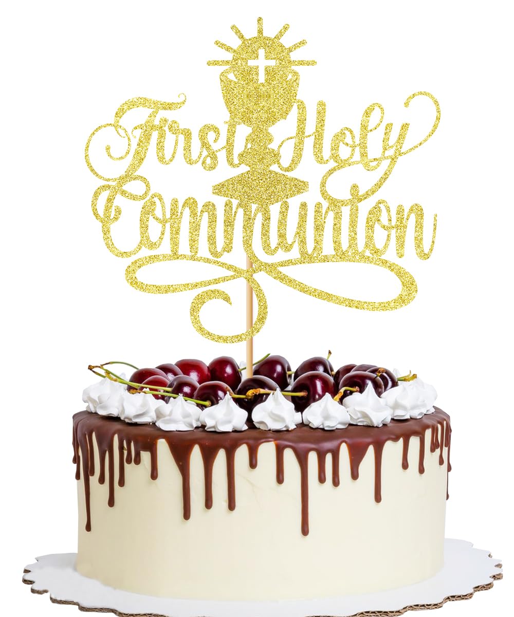 Yqlxdhbd First Holy Communion Cake Topper,Spanish Baptism, First Communion Decoration,God Bless/Baby Shower/Baby First Birthday