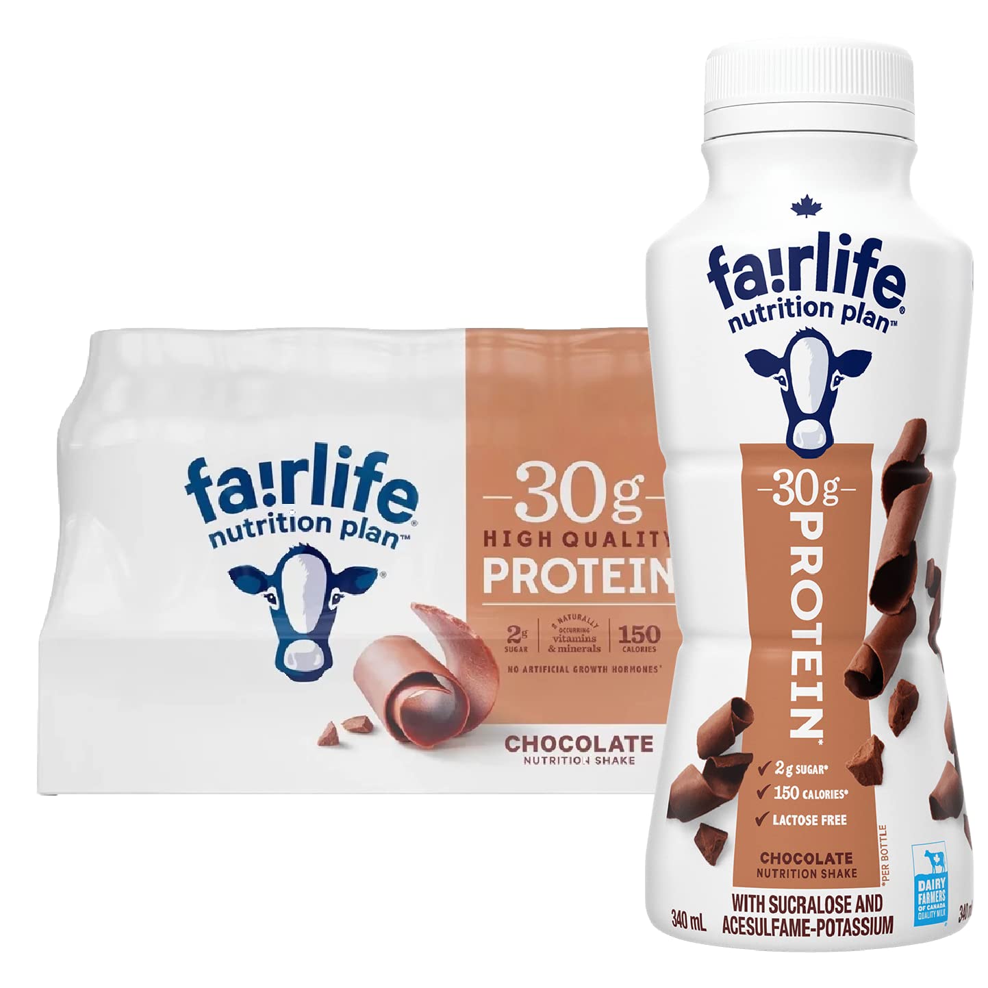 Fairlife 30G Protein Shake, Chocolate, 11.5Fl.Oz, (18 Pack), Bottle, Nutritious Shake, 150 Calories, 2G Sugar, Muscle Gain, Weig