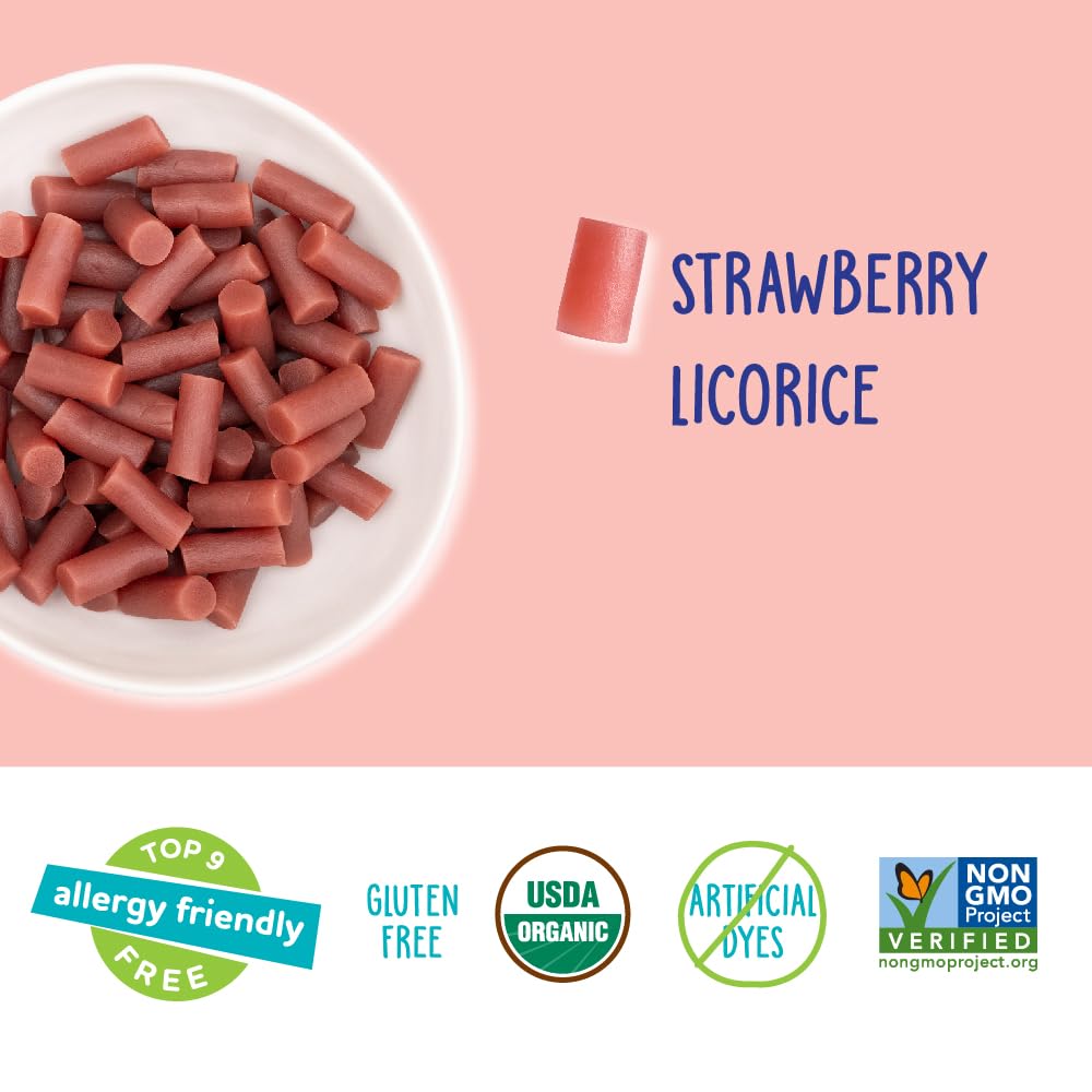 Yumearth Organic Gluten Free Strawberry Licorice Snack Packs - Allergy Friendly, Gluten Free, Non-Gmo, Vegan, No Artificial Flav