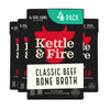 Kettle & Fire Beef Bone Broth Soup, Keto, Paleo, Gluten Free, Pack of 4, 16.9 fl oz each, 10g Protein