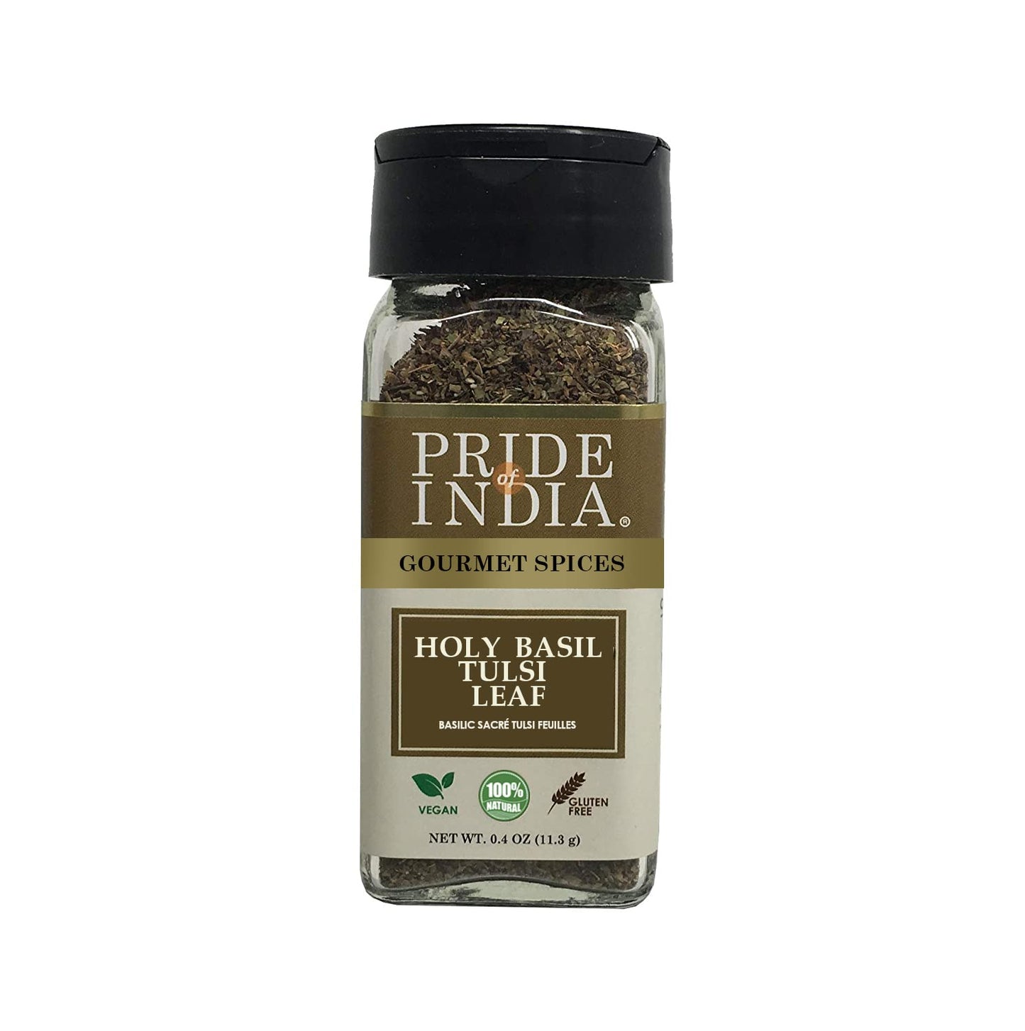 Pride Of India- Natural Sweet Holy Basil Leaf, 0.4Oz (11.3Gms) Dual Sifter Jar, Pure Indian Tulsi Leaf (Ocimum Sanctum) Offers B