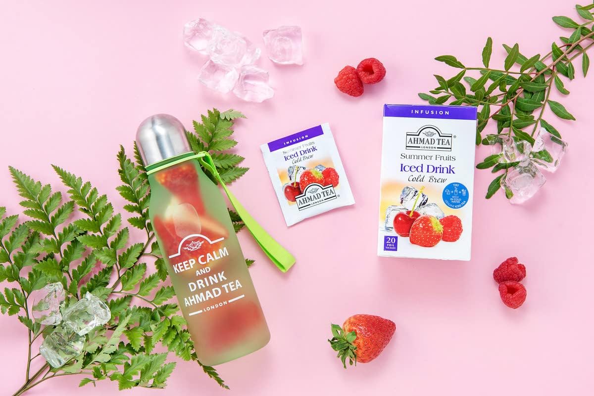 Ahmad Tea Herbal Tea, Cold Brew Summer Fruits Teabags, Iced Tea, 20 ct (Pack of 1) - Decaffeinated