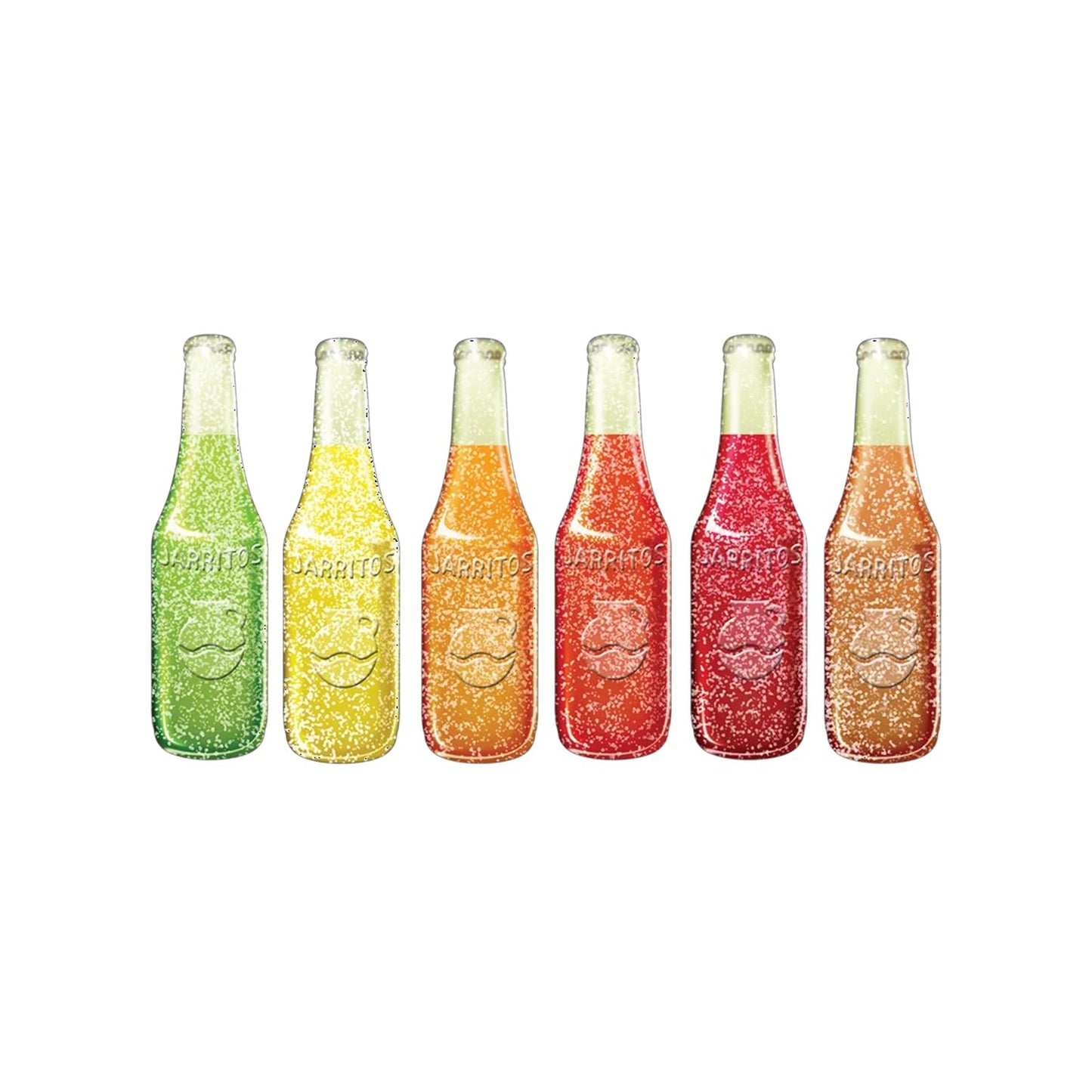 Jarritos Sour Gummies Candy - 4 Pack of Mexican Candies with Natural Flavors - 2 Sour & 2 Original Bags - 6 Fruity Flavors - Tan
