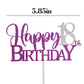 Purple Glitter Happy 18Th Birthday Cake Topper,Hello 18, Forever 18 Party Decoration