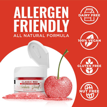 Bakell - Classic Red Tinker Dust (5G, 1X Jar) Edible Glitter For Food, Desserts, And Beverages!
