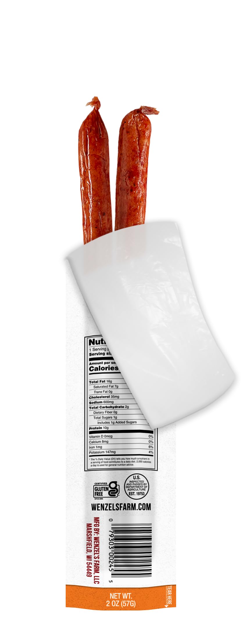 Wenzels Farm Spicy Sticks - High Protein, Low Carb, Gluten Free - 32 Count (16 Packs of 2) - Model 00247