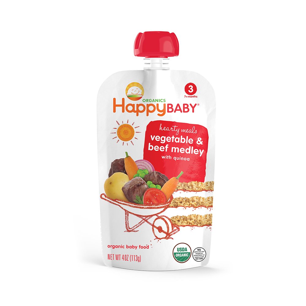 Happy Baby Stage 3 Organic Hearty Meals Vegetable And Beef Medley 4 Oz