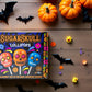 Halloween Sugar Skull Lollipops Candy, 24 Pack, Dia De Los Muertos, Strawberry, Orange, and Blue Raspberry Suckers