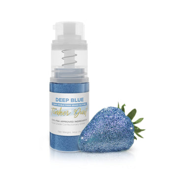 Tinker Dust - Deep Blue (4G 1X Mini Pump) Edible Glitter For Desserts, Beverages, Cupcakes, Cake Pops And Cookies By Bakell