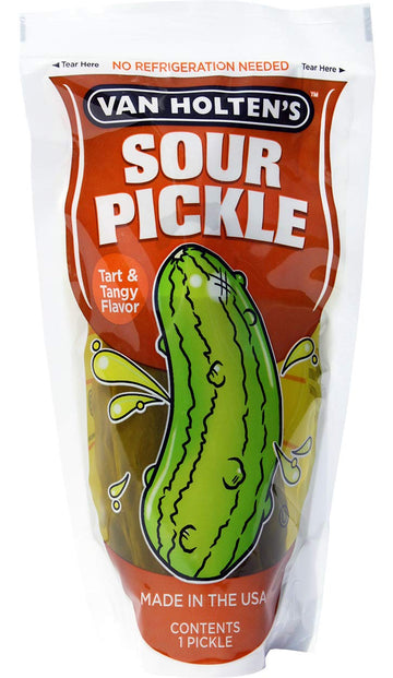 Van Holten'S Pickles - Jumbo Sour Pickle-In-A-Pouch - 12 Pack