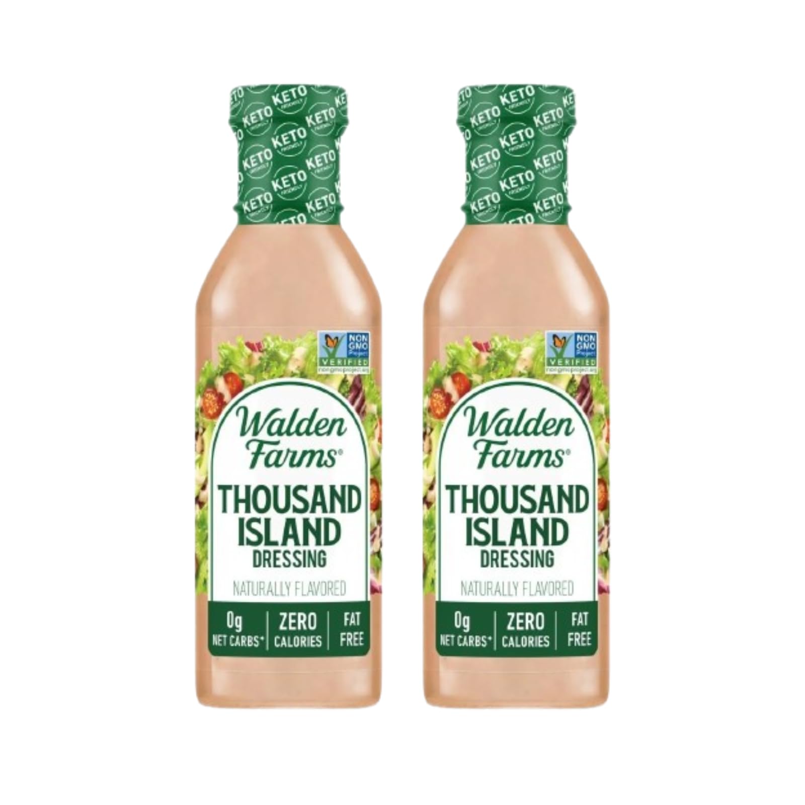 Walden Farms Thousand Island Dressing - Calorie-Free, Gluten-Free, Low Carb, Keto-Friendly, Sugar-Free, Creamy Thousand Island F