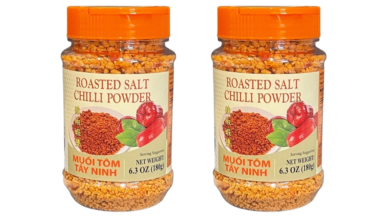 2 Packs - Roasted Shrimp Salt Chili Powder - Muoi Tom - 6.3 Oz per Bottle with 2 Bottles per Order
