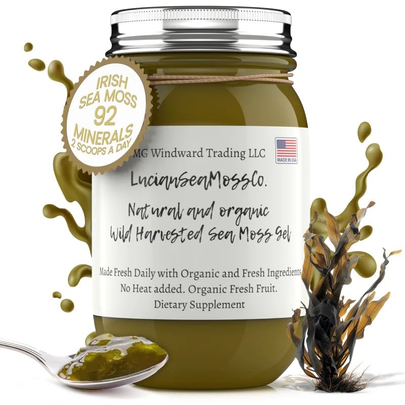 MG Windward Trading LLC Organic Sea Moss Gel with Bladderwrack & Burdock Root - 16 oz.