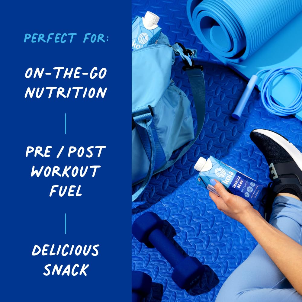 Koia Plant Based Protein Shake, Vanilla Bean, 20g Protein, 3g Sugar, 6g Prebiotic Fiber, 21 Vitamins & Minerals, Meal Replacemen