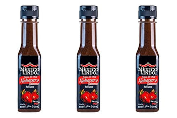 Mexico Lindo Habanero Hot Sauce Xxxtra Hot | 83,200 Scoville Level | Mix Of Habanero, Tatemados & Spices | Perfect For Quesadillas, Soups & Nachos | 5 Fl Oz Bottles (Pack Of 3)