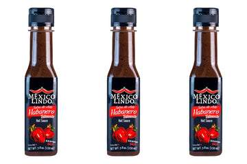 Mexico Lindo Habanero Hot Sauce Xxxtra Hot | 83,200 Scoville Level | Mix Of Habanero, Tatemados & Spices | Perfect For Quesadillas, Soups & Nachos | 5 Fl Oz Bottles (Pack Of 3)