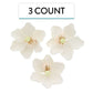 Global Sugar Art Poppy Anemone Sugar Cake Flowers, 3 Count, Sugar-Based, White with Green Center