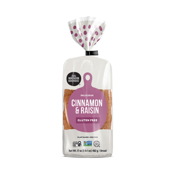 Little Northern Bakehouse Cinnamon & Raisin Gluten Free Bread, Non-GMO and Allergy-Friendly Sliced Bread (4 pack, 17 oz. each)