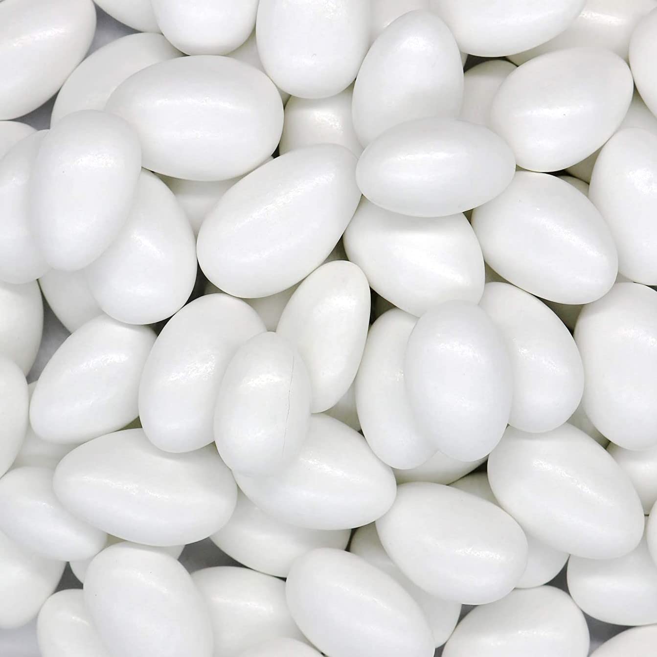 SweetGlob Jordan Almonds Party Colors Hard Candy (2 Pound, Party White)