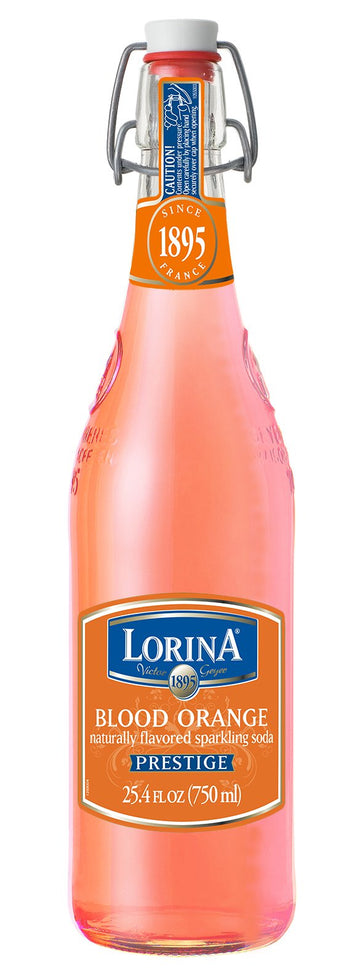 Lorina Sparkling Soda Water Blood Orange Flavor, Prestige Collection (25.4oz, 3-Pack) Naturally Flavored Carbonated Soda Water,