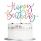 Auteby Rainbow Happy Birthday Cake Topper, Glitter Birthday Party Decoration Supplies