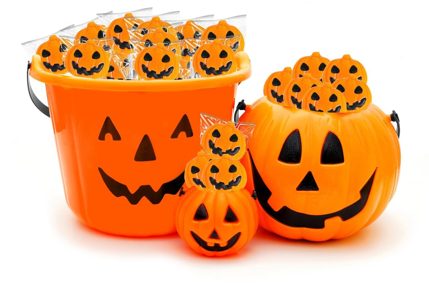 Fruidles Halloween Pumpkin Lollipop Suckers Candy, Individually Wrapped, 96-Pack, Spooky Goody Bag Fillers